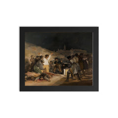 The Third of May 1808 by Francisco Goya framed print on a plain backdrop in size 8"x10".