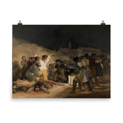 The Third of May 1808 by Francisco Goya poster on a plain backdrop in size 8"x10".