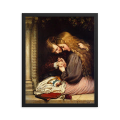 The Thorn by Charles West Cope, 1866 framed print on a plain backdrop in size 16"x20".