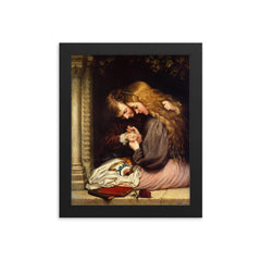 The Thorn by Charles West Cope, 1866 framed print on a plain backdrop in size 8"x10".