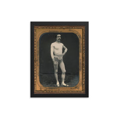 The Tightrope Walker, Circa 1855 framed print on a plain backdrop in size 12"x16".