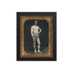 The Tightrope Walker, Circa 1855 framed print on a plain backdrop in size 8"x10".