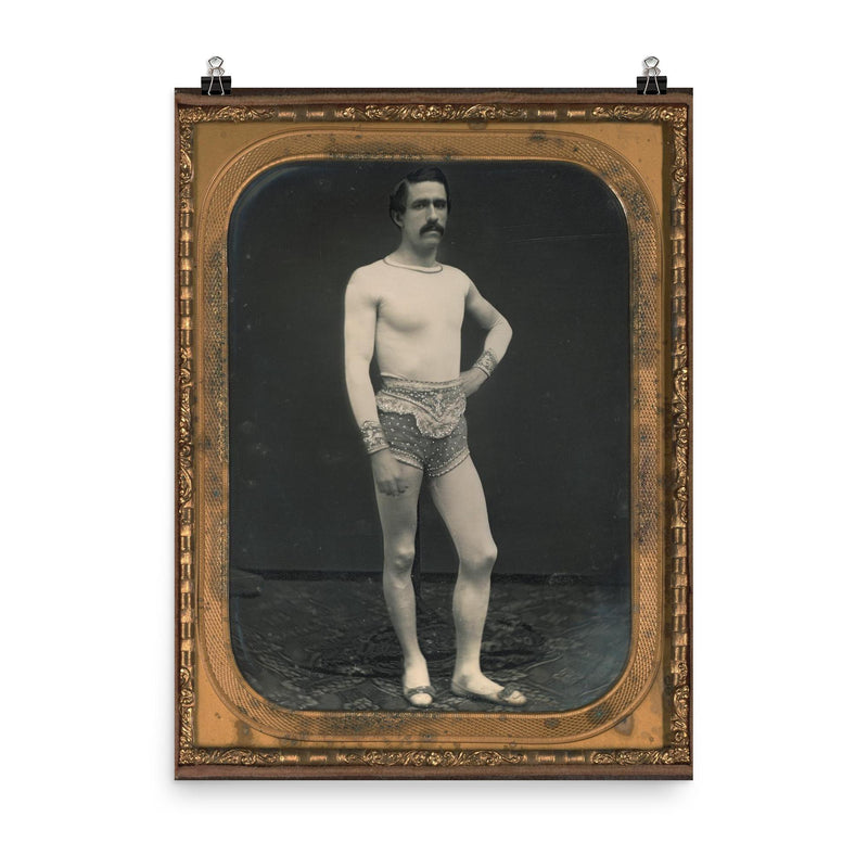 The Tightrope Walker, Circa 1855 poster on a plain backdrop in size 8