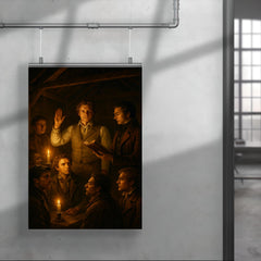 The Tolpuddle Martyrs oath in candlelit barn poster 4