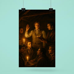The Tolpuddle Martyrs oath in candlelit barn poster 6