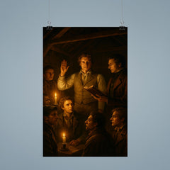 The Tolpuddle Martyrs oath in candlelit barn poster 9