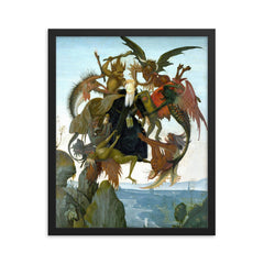 The Torment of Saint Anthony by Michelangelo framed print on a plain backdrop in size 16"x20".