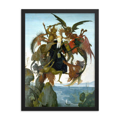 The Torment of Saint Anthony by Michelangelo framed print on a plain backdrop in size 18"x24".