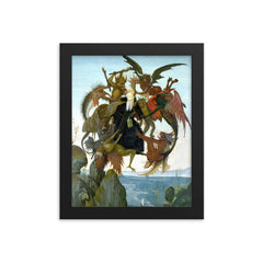 The Torment of Saint Anthony by Michelangelo framed print on a plain backdrop in size 8"x10".