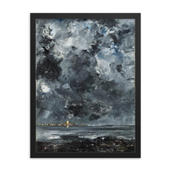 The Town by August Strindberg, 1903 framed print on a plain backdrop in size 18"x24".