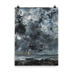 The Town by August Strindberg, 1903 poster on a plain backdrop in size 8"x10".