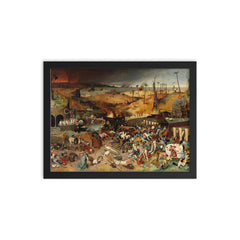 The Triumph of Death by Pieter Bruegel the Elder framed print on a plain backdrop in size 12"x16".