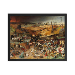 The Triumph of Death by Pieter Bruegel the Elder framed print on a plain backdrop in size 16"x20".