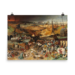 The Triumph of Death by Pieter Bruegel the Elder poster on a plain backdrop in size 8"x10".