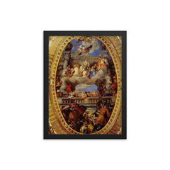 The Triumph of Venice by Paolo Veronese framed print on a plain backdrop in size 12"x16".