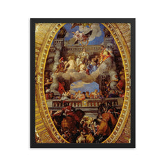 The Triumph of Venice by Paolo Veronese framed print on a plain backdrop in size 16"x20".