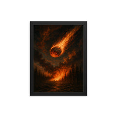 The Tunguska event framed print on a plain backdrop in size 12"x16".
