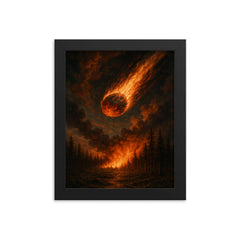 The Tunguska event framed print on a plain backdrop in size 8"x10".