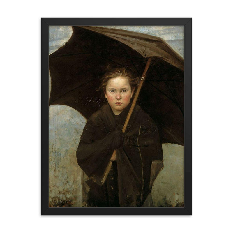 The Umbrella by Marie Bashkirtseff, 1883 framed print on a plain backdrop in size 18