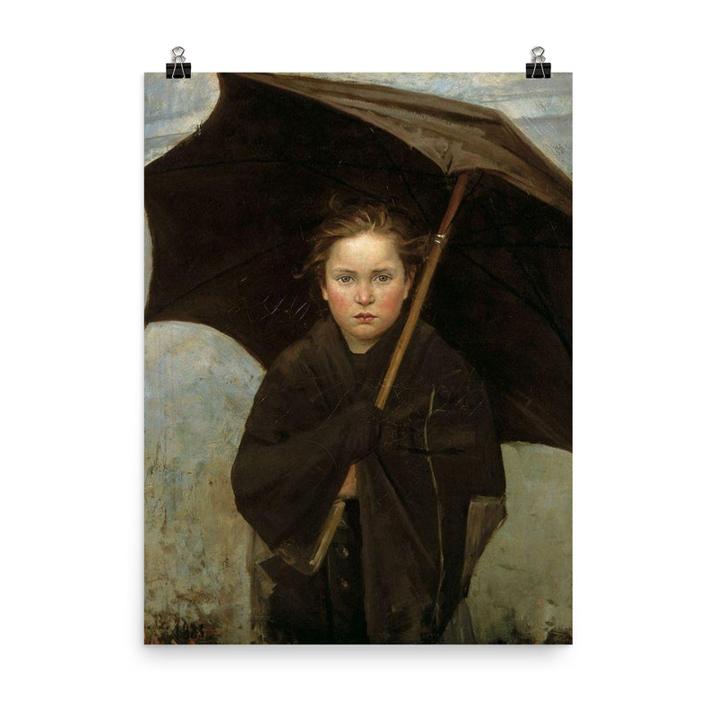 The Umbrella by Marie Bashkirtseff, 1883 poster on a plain backdrop in size 8