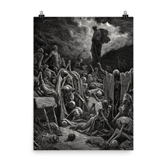 The Valley of the Dry Bones by Gustave Doré, 1866 poster on a plain backdrop in size 8"x10".