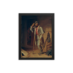 The Veteran by Thomas Waterman Wood, 1866 framed print on a plain backdrop in size 12"x16".