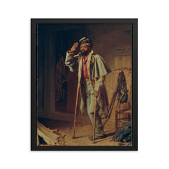 The Veteran by Thomas Waterman Wood, 1866 framed print on a plain backdrop in size 16"x20".
