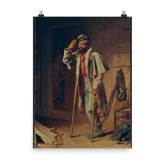 The Veteran by Thomas Waterman Wood, 1866 poster on a plain backdrop in size 8"x10".