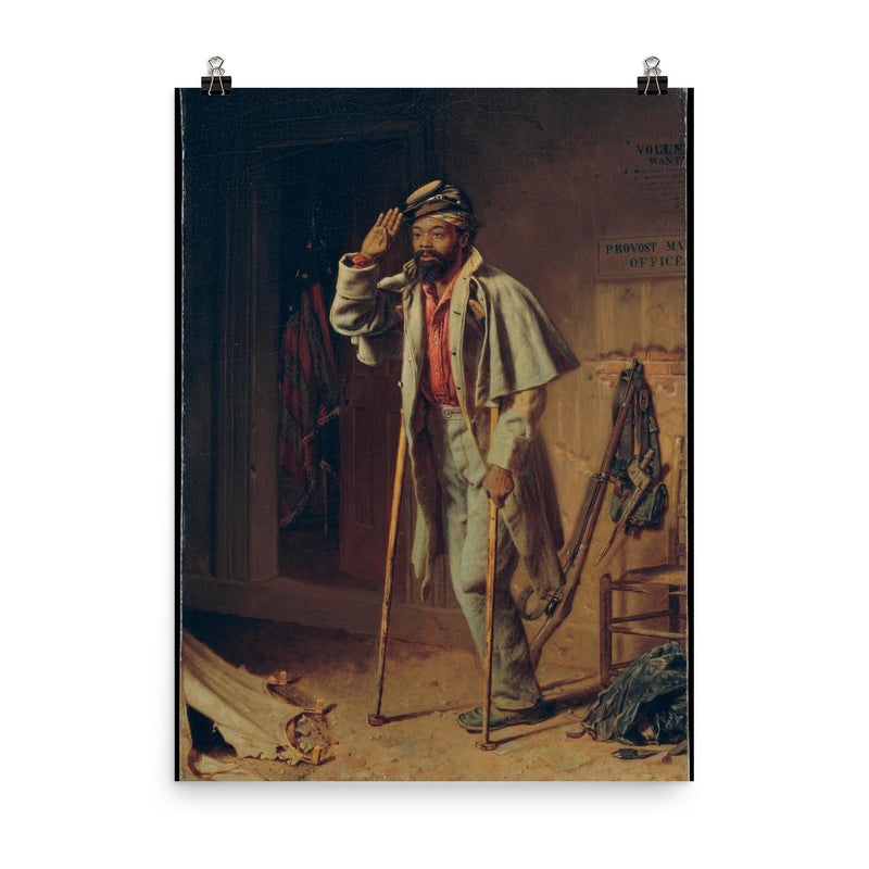 The Veteran by Thomas Waterman Wood, 1866 poster on a plain backdrop in size 8