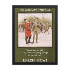 The Veteran's Farewell, 1914 framed print on a plain backdrop in size 18"x24".