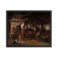 The Veterans by Bengt Nordenberg, 1882 framed print on a plain backdrop in size 16"x20".