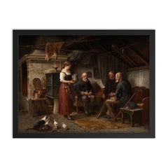The Veterans by Bengt Nordenberg, 1882 framed print on a plain backdrop in size 18"x24".