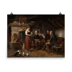The Veterans by Bengt Nordenberg, 1882 poster on a plain backdrop in size 8"x10".
