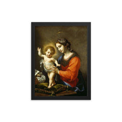 The Virgin and Child by Carlo Dolci framed print on a plain backdrop in size 12"x16".