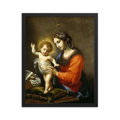 The Virgin and Child by Carlo Dolci framed print on a plain backdrop in size 16"x20".