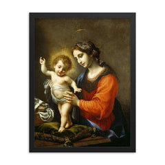 The Virgin and Child by Carlo Dolci framed print on a plain backdrop in size 18"x24".