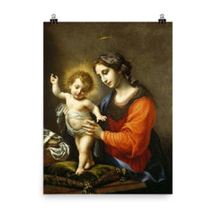 The Virgin and Child by Carlo Dolci poster on a plain backdrop in size 8"x10".