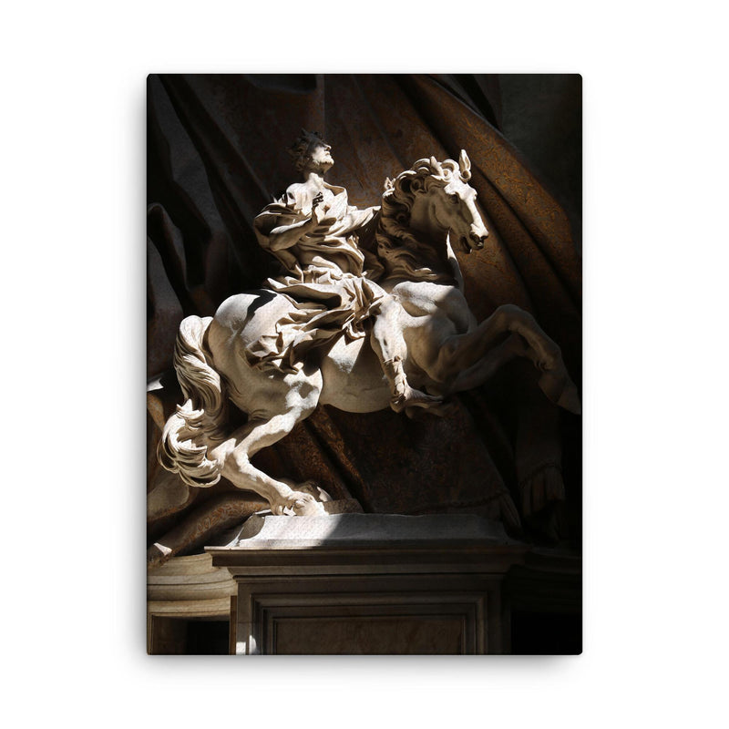 The Vision of Constantine by Gian Lorenzo Bernini canvas print on a plain backdrop in size 18