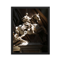 The Vision of Constantine by Gian Lorenzo Bernini framed print on a plain backdrop in size 16"x20".