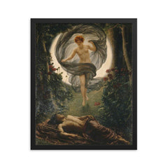 The Vision of Endymion by Edward John Poynter framed print on a plain backdrop in size 16"x20".