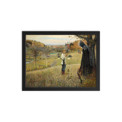 The Vision to the Youth Bartholomew by Mikhail Nesterov framed print on a plain backdrop in size 12"x16".