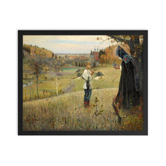 The Vision to the Youth by Mikhail Nesterov, 1889–90 framed print on a plain backdrop in size 16"x20".
