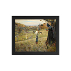 The Vision to the Youth by Mikhail Nesterov, 1889–90 framed print on a plain backdrop in size 8"x10".