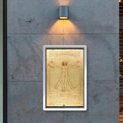 The Vitruvian Man by Leonardo da Vinci poster mockup 2