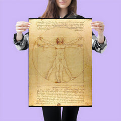 The Vitruvian Man by Leonardo da Vinci poster mockup 3