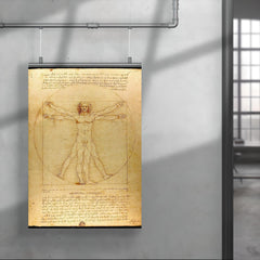 The Vitruvian Man by Leonardo da Vinci poster mockup 4