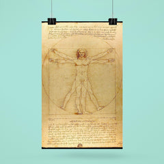The Vitruvian Man by Leonardo da Vinci poster mockup 6