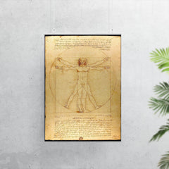 The Vitruvian Man by Leonardo da Vinci poster mockup 7