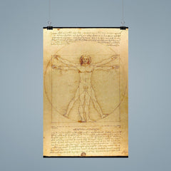 The Vitruvian Man by Leonardo da Vinci poster mockup 9