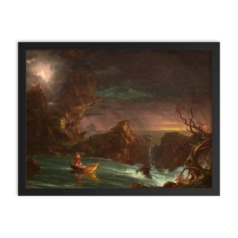 The Voyage of Life - Manhood by Thomas Cole, 1842 framed print on a plain backdrop in size 18